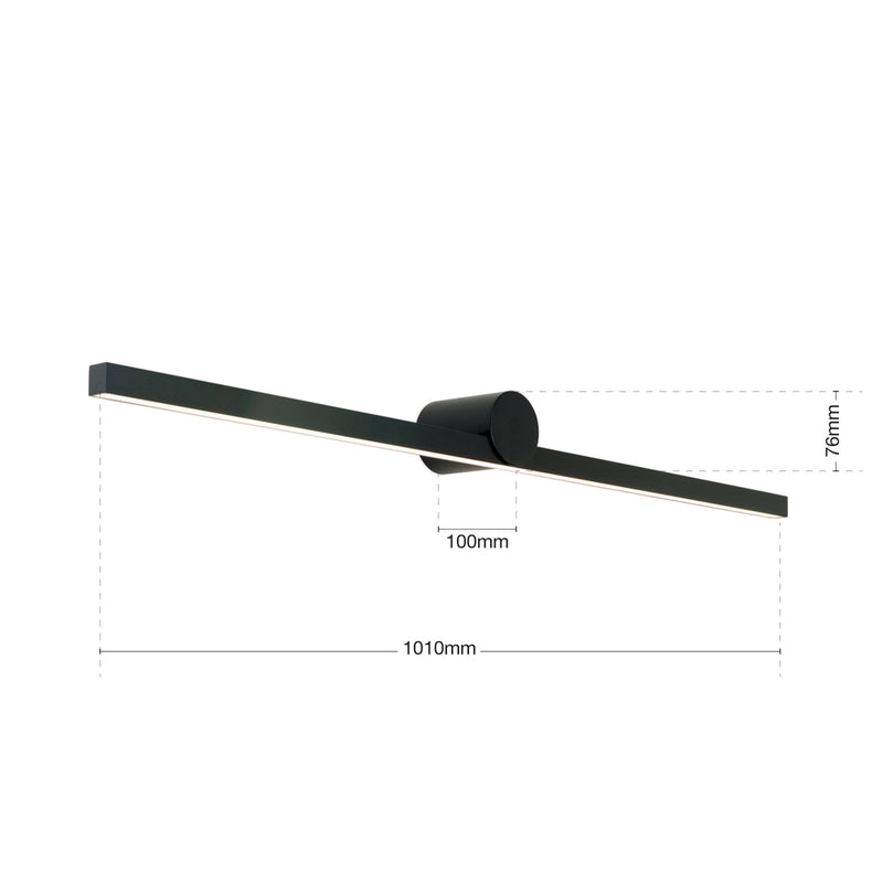 LED-Spiegelleuchte Beauty Breite 101 cm schwarz Lampe Leuchte Wandspiegel Licht - 9003090273683