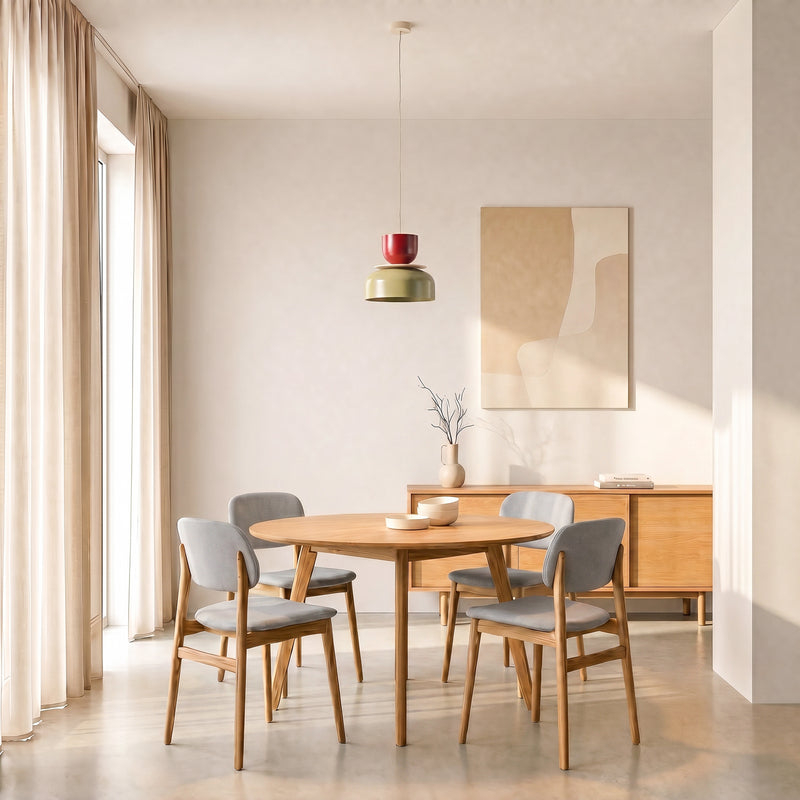 Hängeleuchte Uto beige rot 30 cm dimmbar E27 Aldex Metall satiniert - 5904798659066