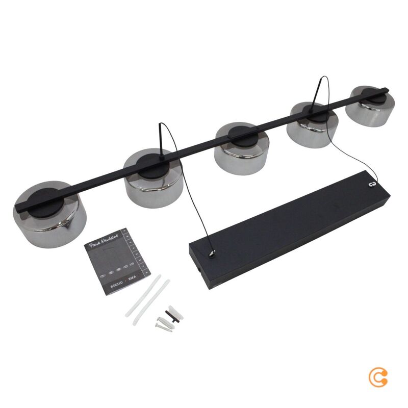 Paul Neuhaus Pendelleuchte Hängelampe LED Rika Glas Schwarz dimmbar - 4012248383100