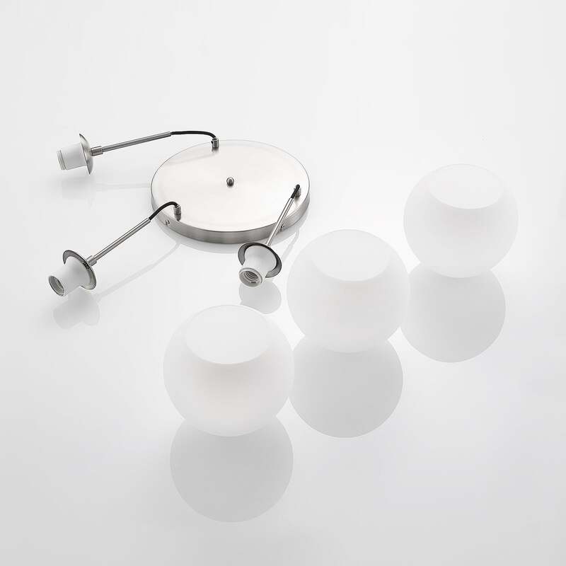 Lindby Hängelampe Hängeleuchte Jurian LED Pendelleuchte dimmbar nickel opal - 4251911727876