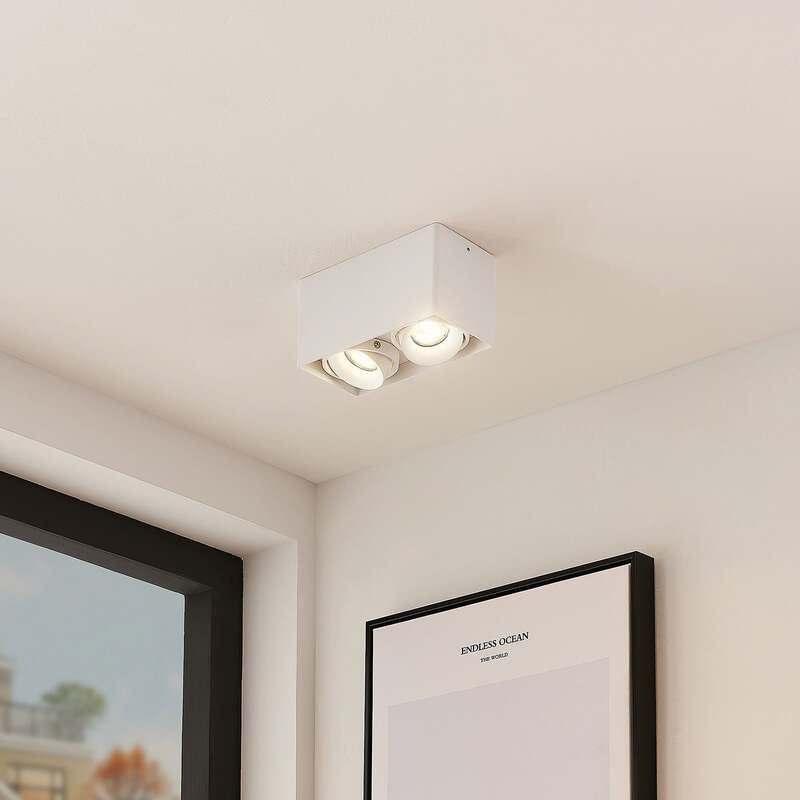 Arcchio Downlight Kubika LED Deckenlampe dimmbar 2-flg weiß Aluminium 19cm - 4251096579314
