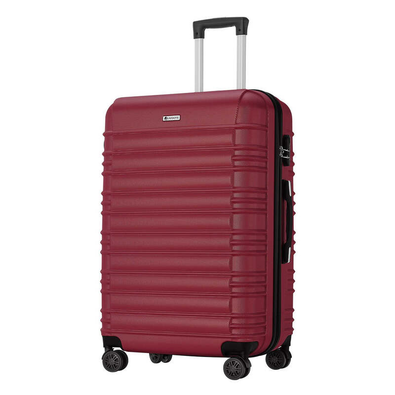 Hartschalen Kofferset Rom 3-teilig ABS-Kunststoff Koffer Set Rot 360° Rollen - 4262437184982