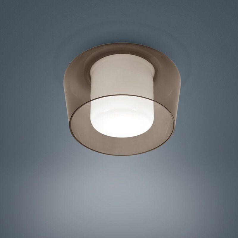 Helestra Deckenleuchte Lampe Glas Metall Canio amber E27 LED Leuchte 26cm IP30 - 4022671103640