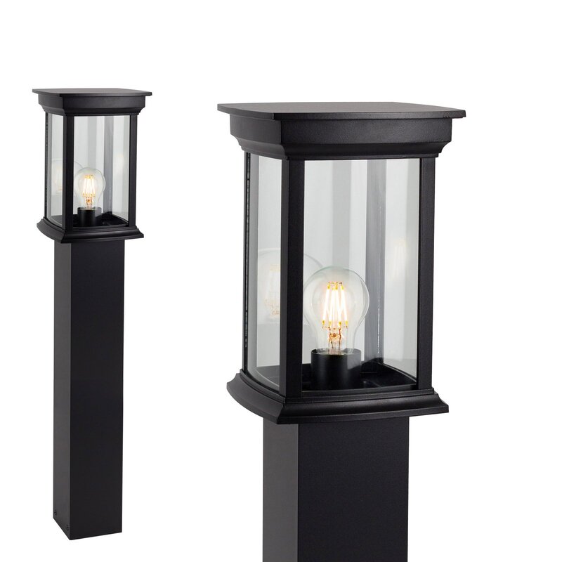 KS Verlichting Wegeleuchte Außenlampe Wegelicht Schwarz E27 Aluminium - 8714732760805