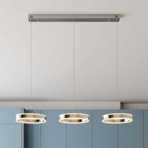 B-Ware Lucande Pendelleuchte Hängeleuchte LED Chrom Lyani dimmbar Esszimmerlampe848