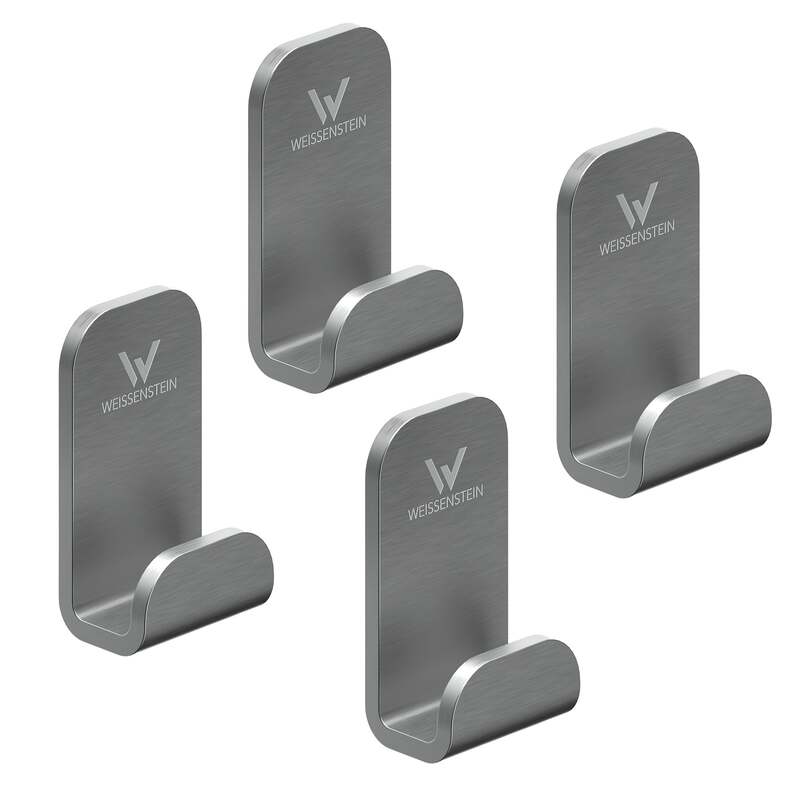 WEISSENSTEIN Haken WOMO Edelstahl matt silber selbstklebend 4er-Pack 14 SETS - 4260470461442