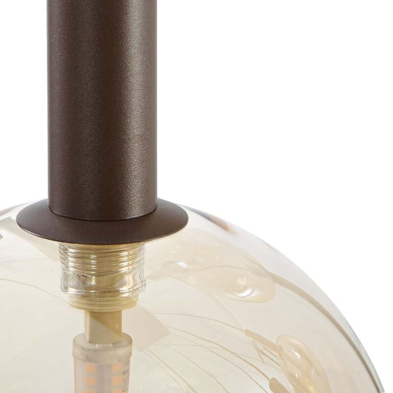 Lucande Hängeleuchte Lumavia 12-flg LED Pendelleuchte dimmbar braun amber - 4255830916939