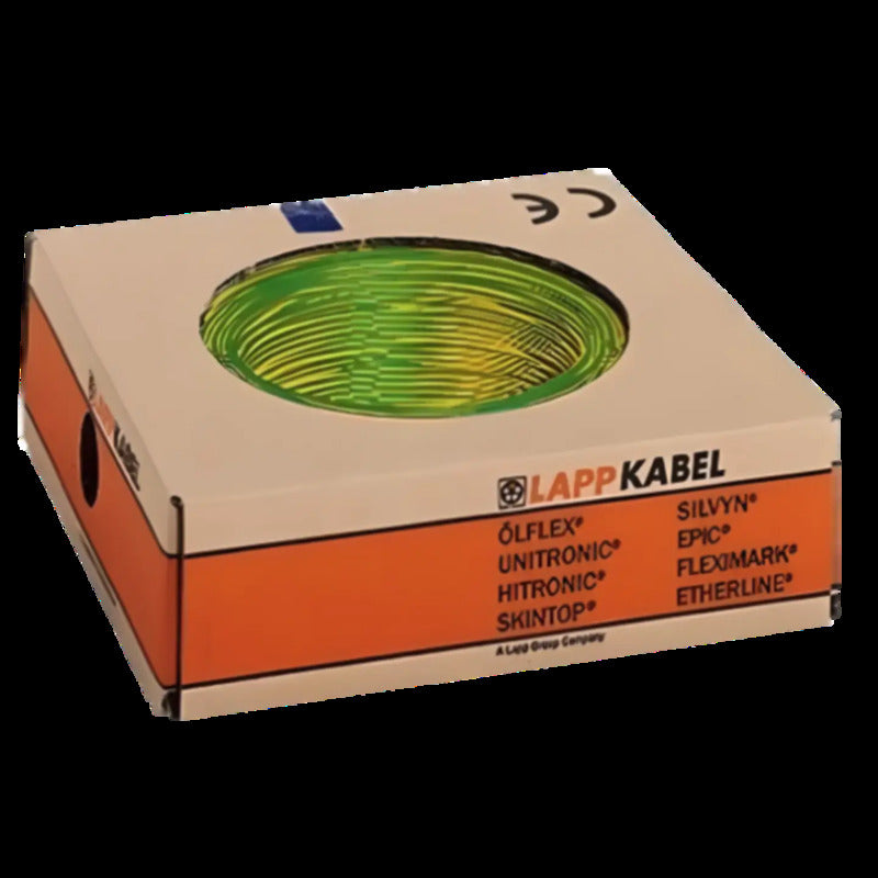 LAPP Kabel H05V-K 1X1 GNYE Litze 1mm² flammwidrig 500V gelb grün 100m Leitung - 4044774699004