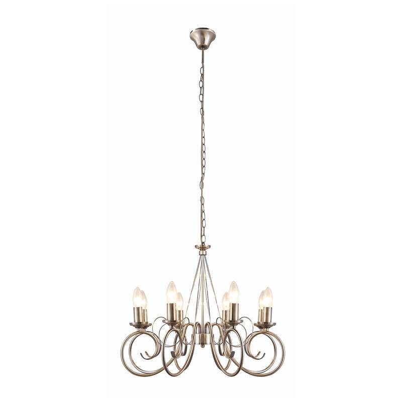 Lindby Kronleuchter Hängeleuchte Marnia LED 8-flg dimmbar altmessing Ø53cm 150cm - 4251096524147