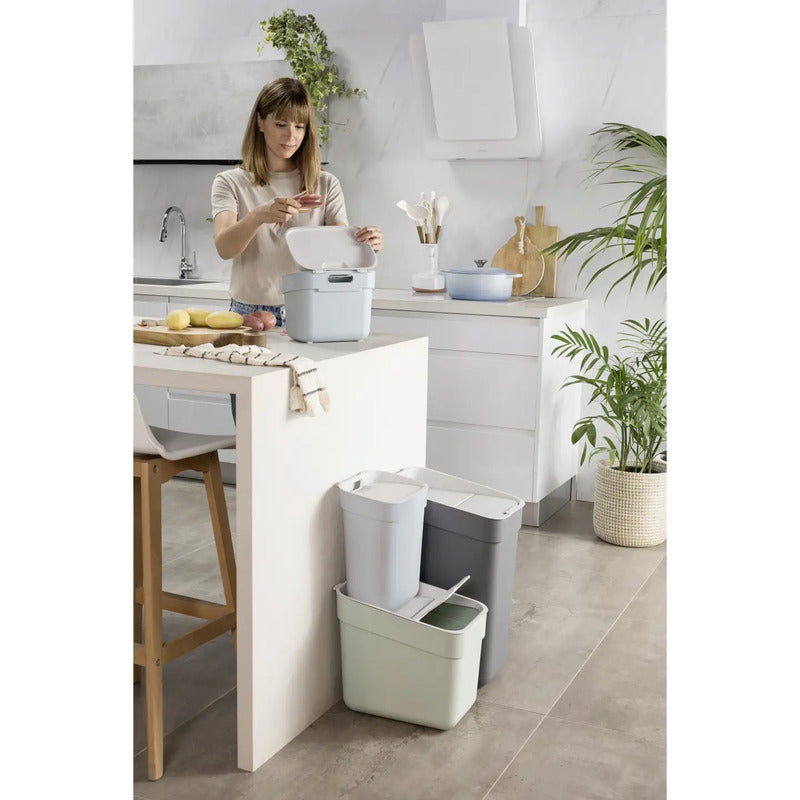Curver Mülleimer Abfalleimer READY TO COLLECT Grau Kunststoff stapelbar modular - 3253922103022