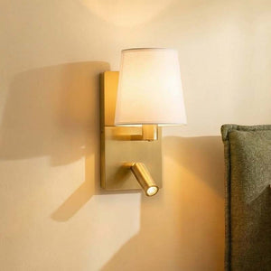 B-Ware Lindby Wandleuchte Aiden LED Wandlampe Leselicht messing weiß 30,8cm Höhe 14cm