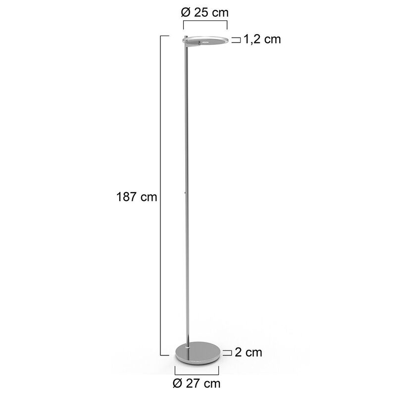 Steinhauer Stehleuchte Lampe Turound LED Stahl dimmbar Lichtfarbe einstellbar - 8712746134872