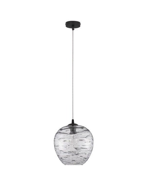 B-Ware Nova Luce Pendelleuchte Hängeleuchte EVLEEN Schwarz Metall Glas E27 LED 120 cm