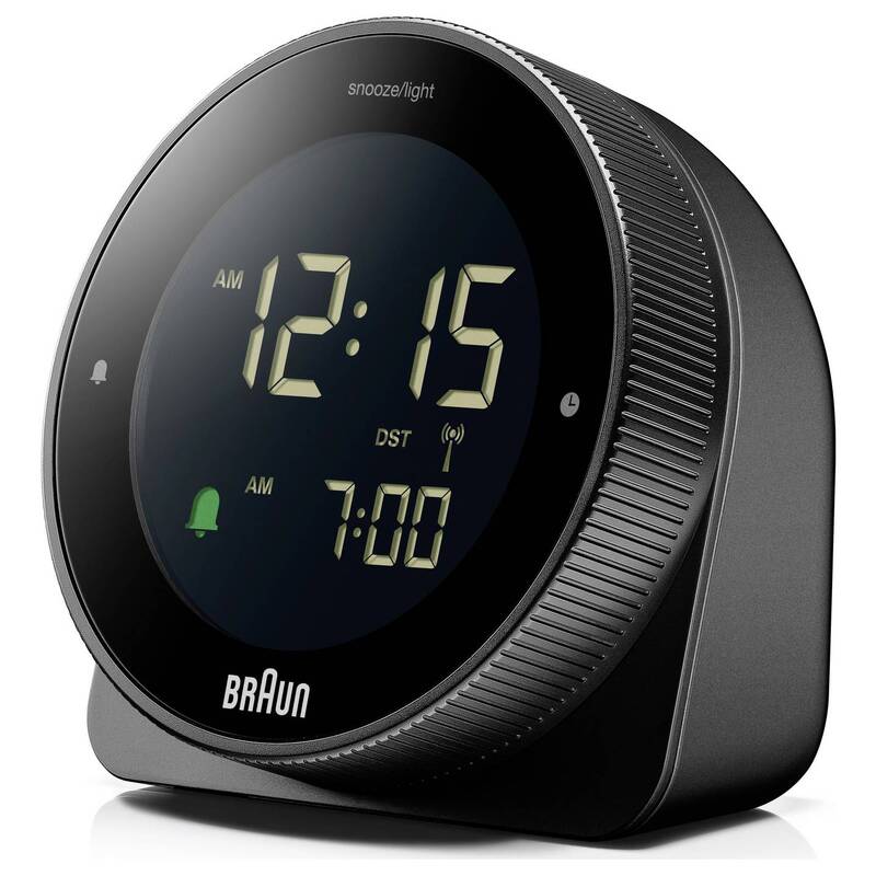 Braun Wecker Funkwecker Uhr digital Tischuhr Schwarz Batterie Alarmzeit Box - 4007218676191