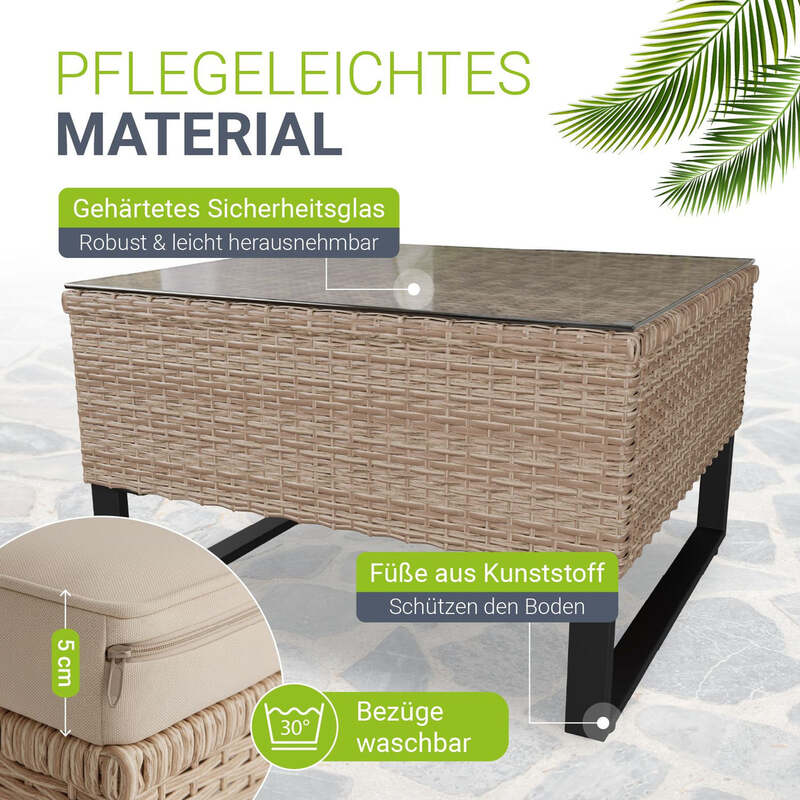 Gartenlounge Santorini modulare Polsterlounge für 4 Personen inkl. Kissenbox - 4262437180311