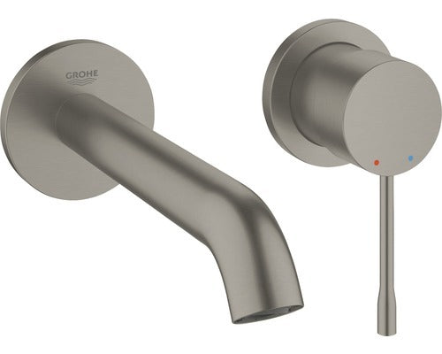 GROHE Essence 2-Loch-WT-Wandbatt Waschtischarmatur 183mm hard graphite gebürstet - 4005176426193