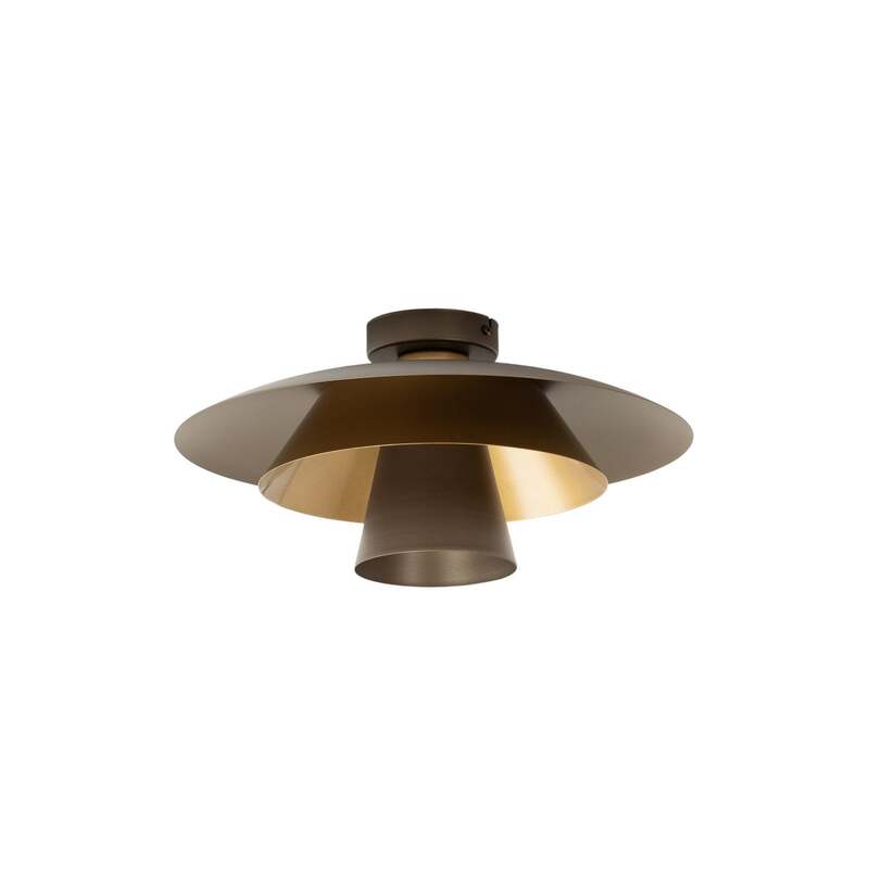 Deckenleuchte Plato LED Lampe Leuchte dimmbar titan goldfarben Ø38cm 20cm hoch - 5907565944990