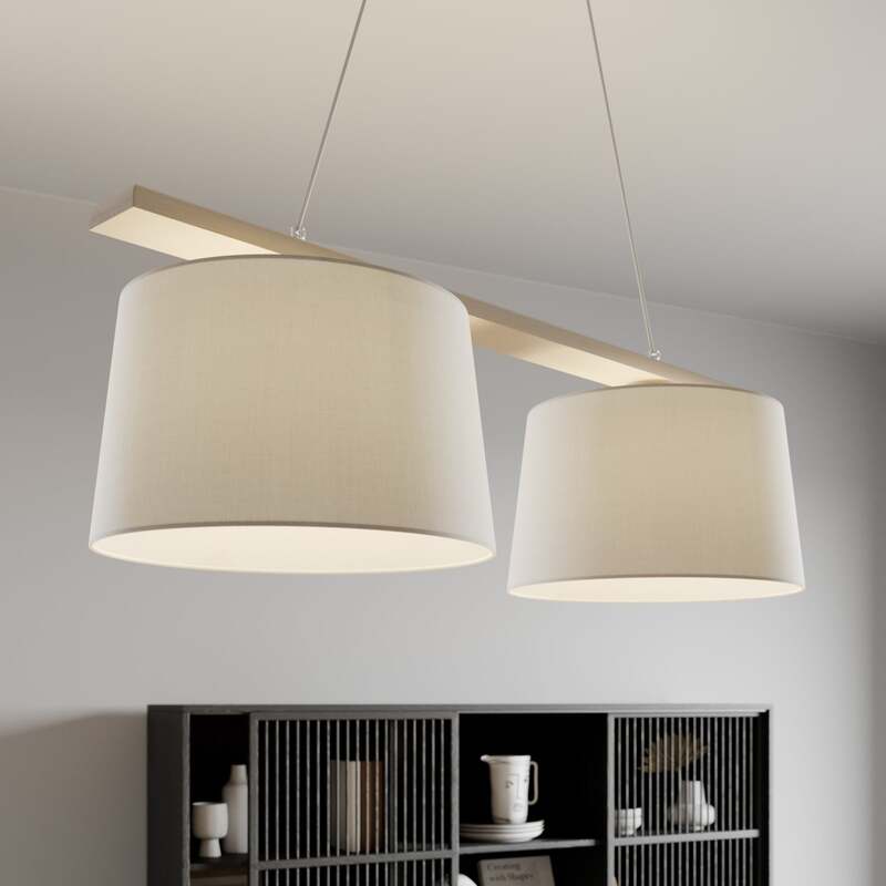 Hängelampe Hängeleuchte Sweden LED Pendelleuchte dimmbar altweiß Holz 90cm Lampe - 5907687435130