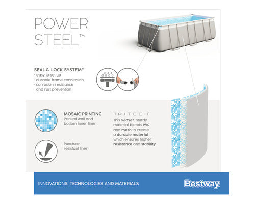 Bestway Aufstellpool Framepool Gartenpool 404x201x100cm grau inkl Filter Leiter - 4306517435240