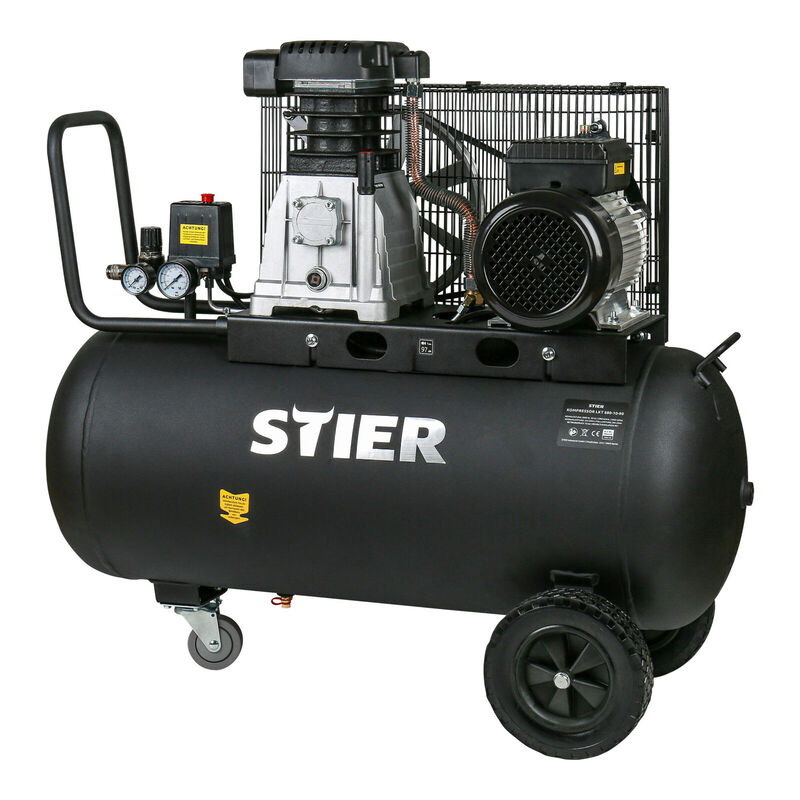 STIER Kompressor LKT 880-10-90 Druckluftkompressor 90l 10bar 345l/min 3000W 81kg - 4251709612520