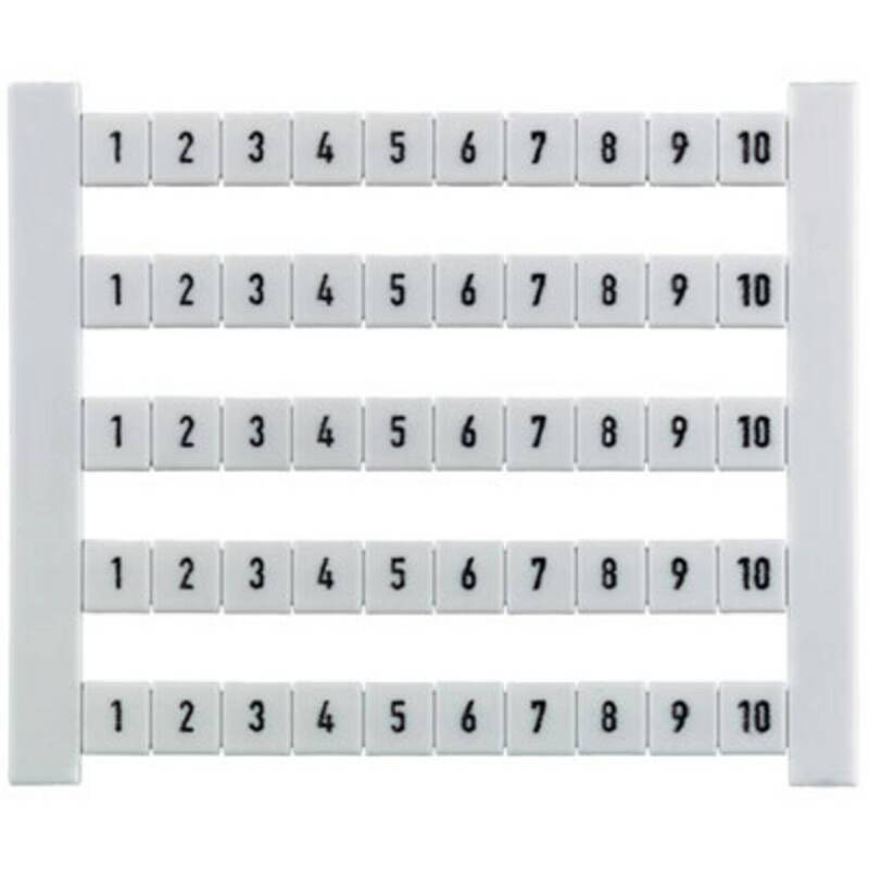 500 St. Weidmüller Klemmenmarkierung DEK 6 FSZ 1-10 Weiß 5x6x80 mm - 4008190125912