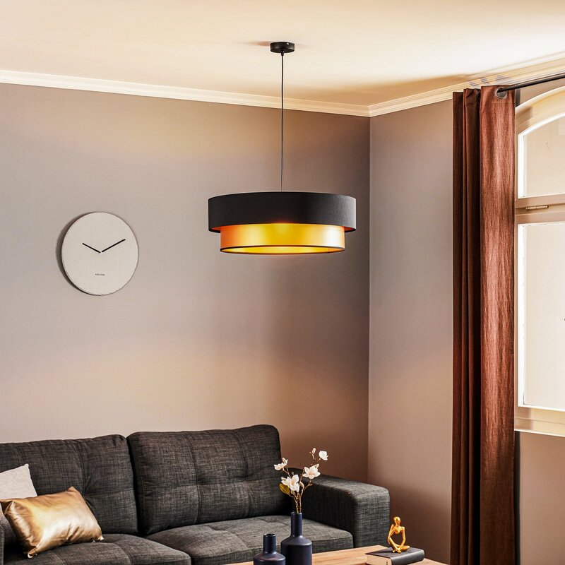 Euluna Hängeleuchte Dorina Deckenlampe Pendelleuchte E27 schwarz gold Ø 60cm596 - 5902751349139