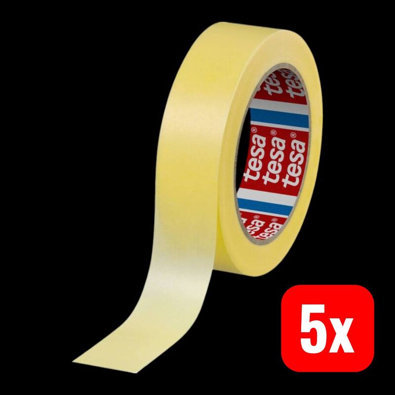 Tesa Kreppband Präzisionskrepp Gelb 50m x 19mm Handabreißbar 1 Rolle 30N/cm - 4042448816092