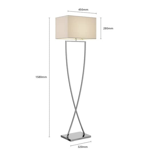 Lucande Evaine Stehleuchte Lampe Leuchte Stehlampe IP20 E27 weißer Schirm Chrom - 4251096566666