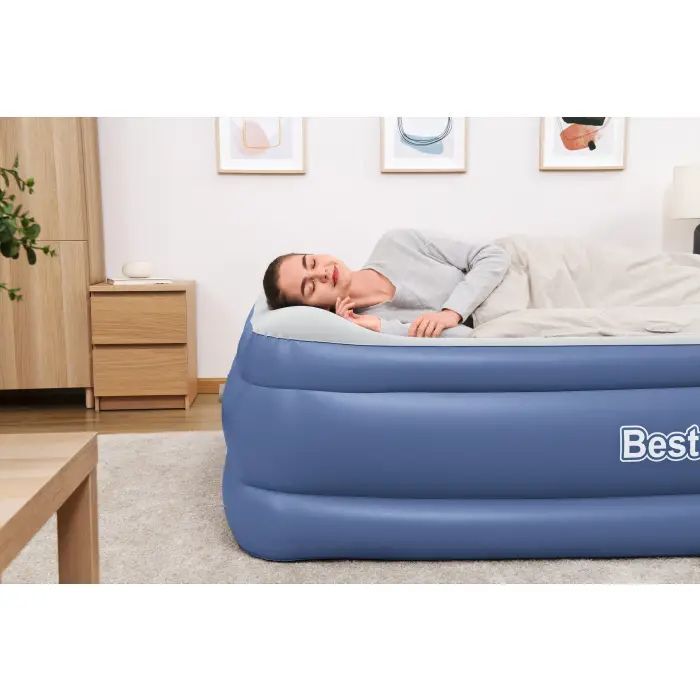 61cm Bestway Air Mattress Queen Inflatable Bed Airbed Blue - 06941607329771