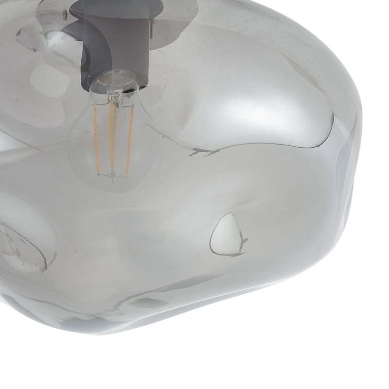 Lindby Deckenleuchte Lelia LED Lampe dimmbar Glas rauchgrau Ø35cm 25cm hoch - 4251911798647