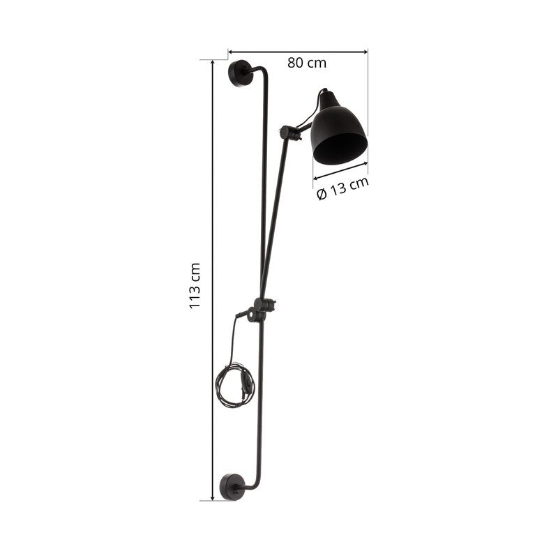 Euluna Wandleuchte mit Stecker Wandleuchte Wandlicht Leseleuchte Licht 1-flammig - 5904798648213