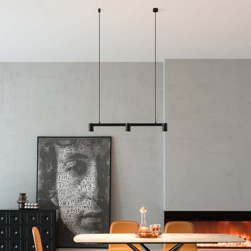 Arcchio Brinja Hängeleuchte Hängelampe Deckenlampe Leuchte schwarz 3fl länglich - 4251911759891
