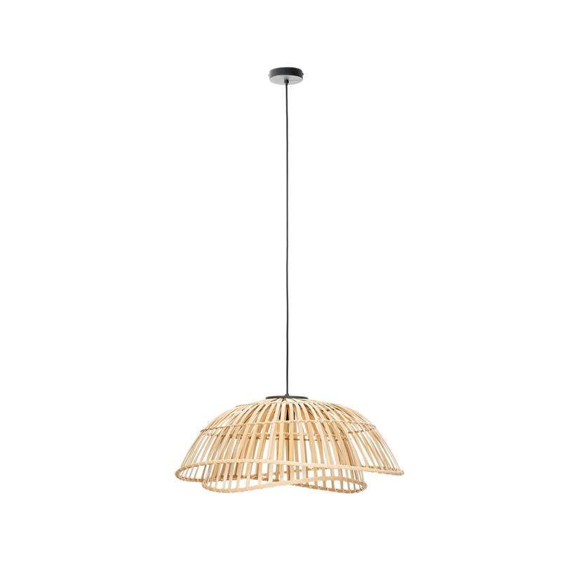 Lindby Hängeleuchte Ilajus LED Pendelleuchte Lampe dimmbar Bambus Ø 62 cm natur - 4251911764857