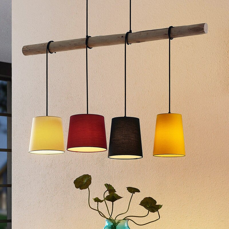 Lindby Hinai Hängeleuchte Deckenlampe Pendelleuchte Lampe Licht schwarz rot g688 - 4251911724653