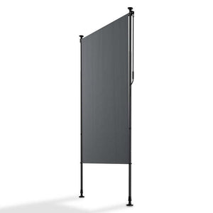 B-Ware Senkrechtmarkise Barbados grau UV-beständig Sichtschutz ohne Bohren 120x310cm