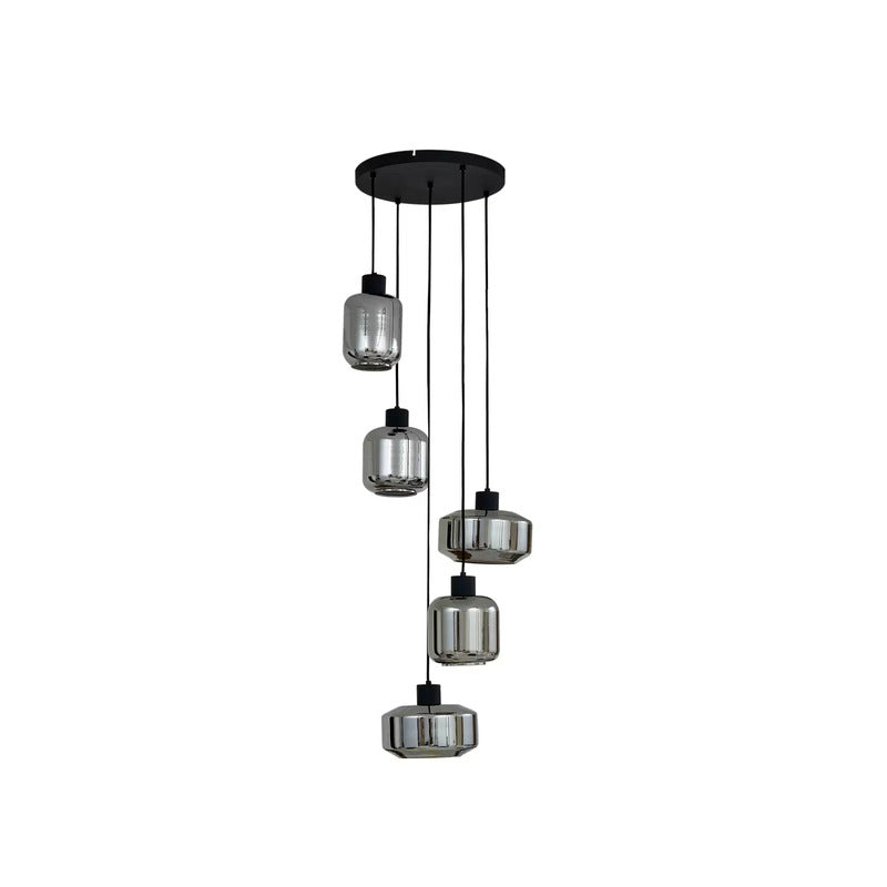 Lindby Hängeleuchte Hildur Hängelampe Deckenlampe Ø 22/16/13,5 cm rauchgrau Glas - 4251911793512