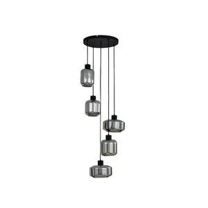 B-Ware Lindby Hängeleuchte Hildur Hängelampe Deckenlampe Ø 22/16/13,5 cm rauchgrau Glas