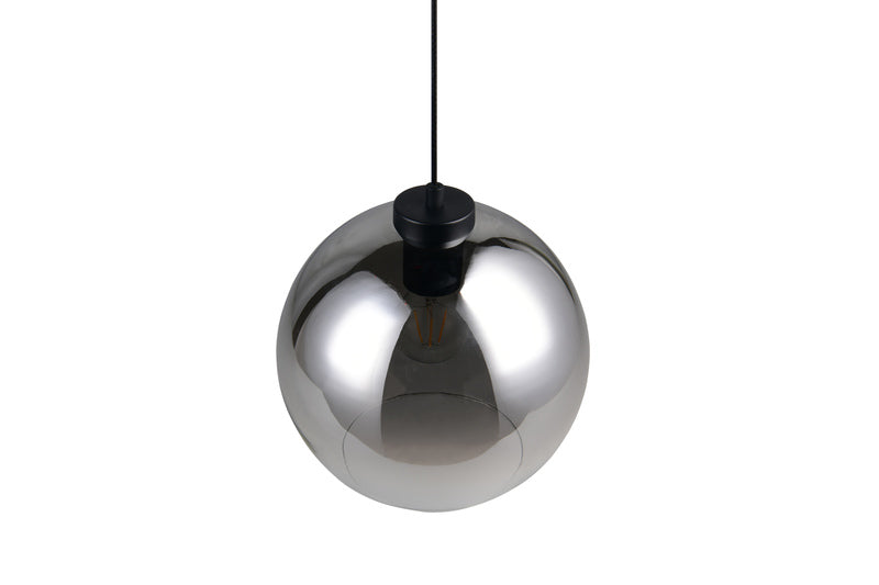 Reality Leuchten Liora Pendant Light, Smoky Grey, Ø 25 Cm, Glass, E27 - 4017807682366