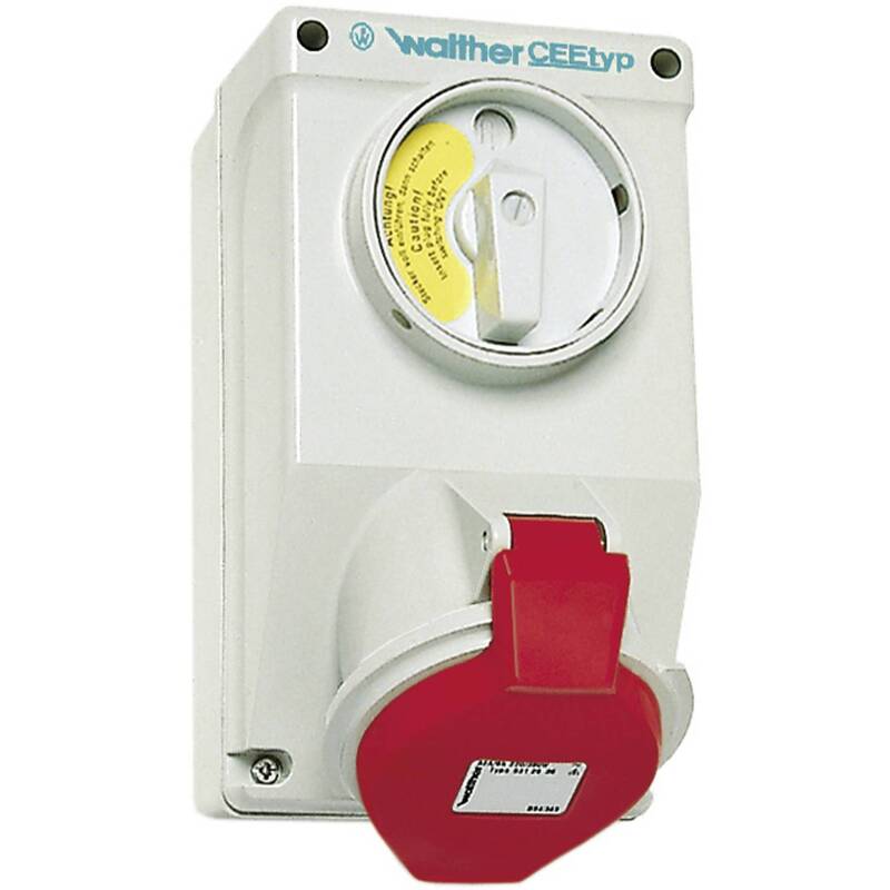 Walther Werke CEE Wandsteckdose 32A 5polig 400V IP44 mit Schalter 1 Stück - 4015609264650