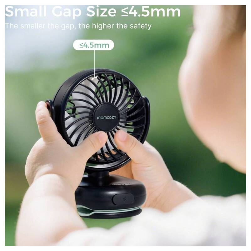 Momcozy Clip On Stroller Fan Handventilator wiederaufladbar 8000mAh schwarz - 0840506404083