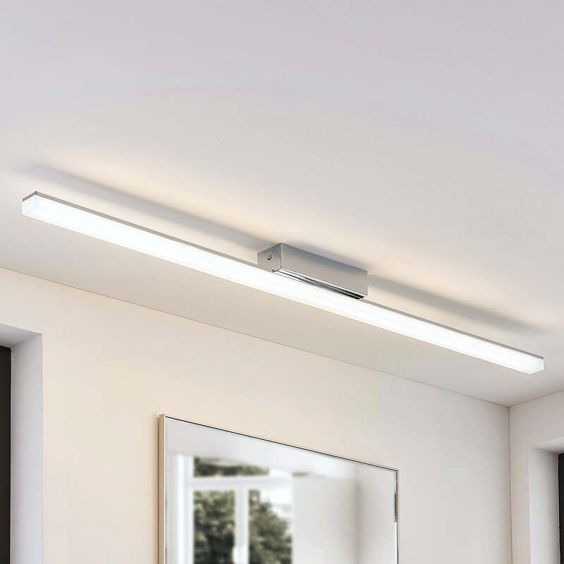 Lindby LED-Deckenleuchte Levke 116 cm dimmbar IP44 warmweiß verchromt - 4251096537611