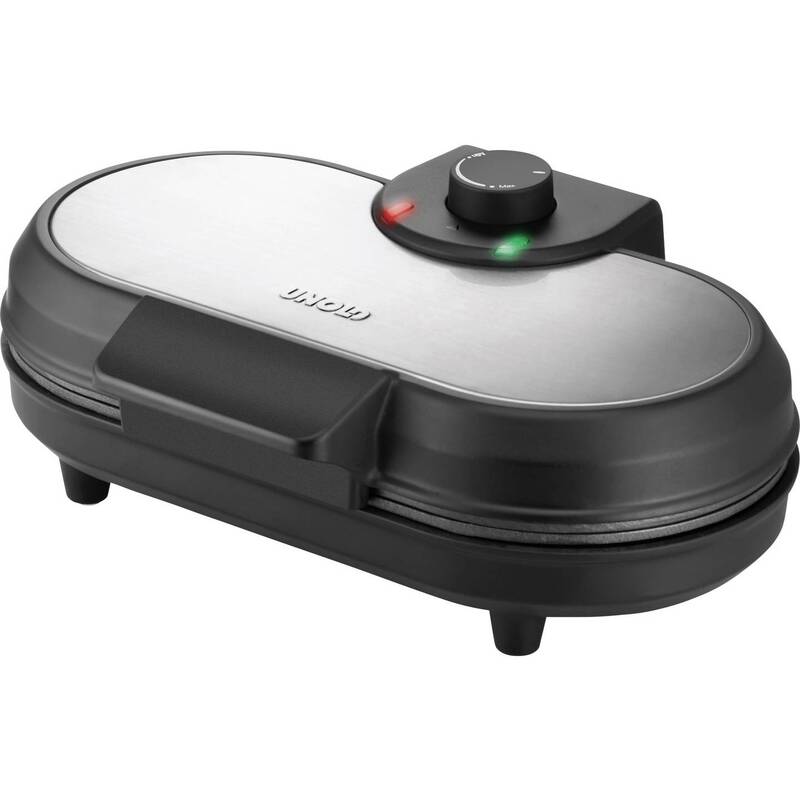 Unold Doppel-Pancake-Maker Schwarz Edelstahl 1000W Antihaftbeschichtung 2-fach - 4011689481659