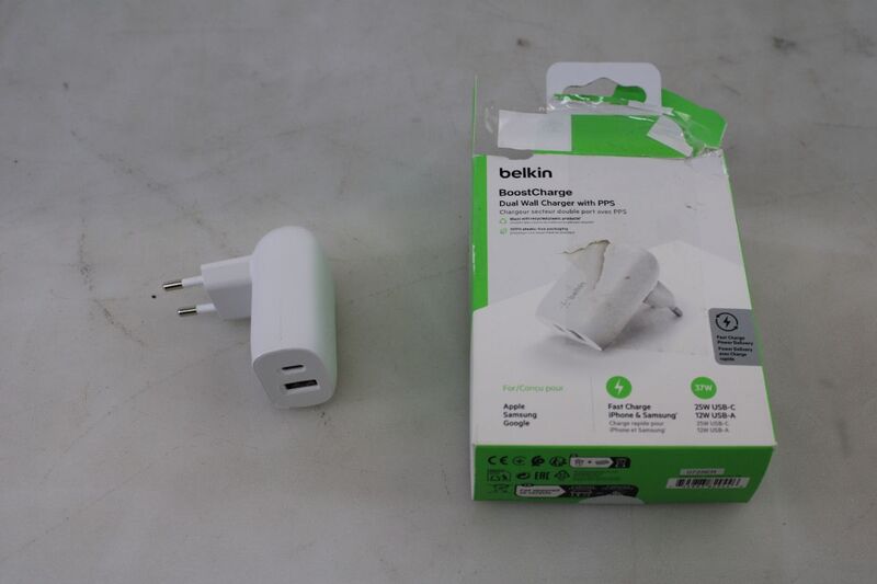 Belkin Netzteil 37W USB-C PD 3.0 Ladegerät Adapter für Smartphone Tablet weiß - 0745883829446
