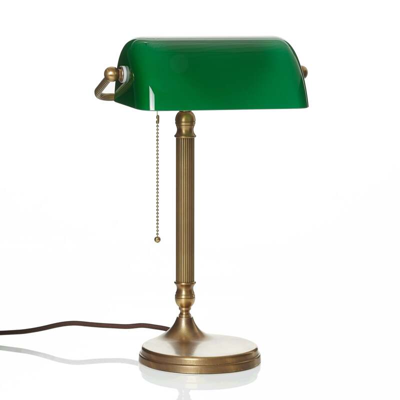 Berliner Messinglampen Bankerleuchte JIVAN LED Tischlampe Lampe grün messing - 4043783308600