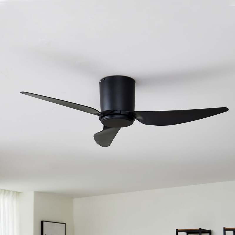 Lindby Deckenventilator Aulo schwarz DC leise Ventilator Ø123cm für bis zu 20m² - 4251911780017