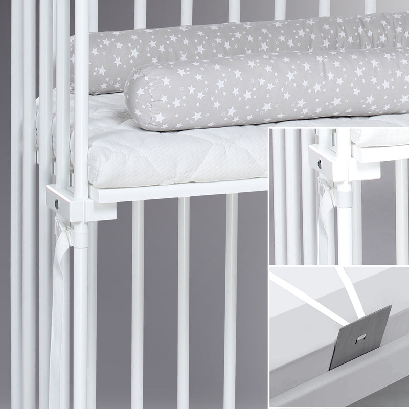 Babybay Baby Beistellbett Babybett Boxspring Liegefläche 51 x 89 cm Buche weiß - 4260095222459