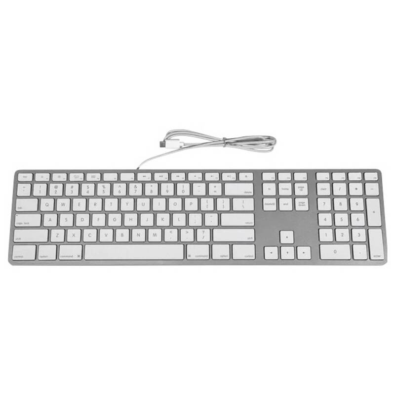 Matias USB Tastatur Keyboard FK316CS für Mac QWERTY Silber 1,5m Kabel 455g EN US - 0833742007392