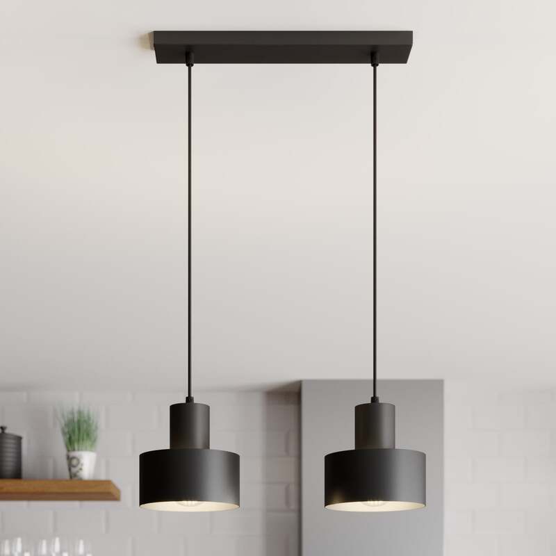 Euluna Hängeleuchte Rif LED Pendelleuchte dimmbar schwarz 42x15cm modern elegant - 5902335263998