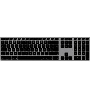 B-Ware Matias USB Tastatur Keyboard FK316CB-DE QWERTZ Mac Space Gray 1,5m Kabel 455g