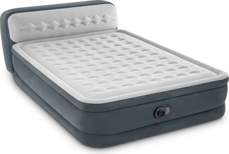 Intex Luftbett DuraBeam UltraPlushHeadboard 236x152cm grau weiß 272kg Tragkraft - 6941057422992